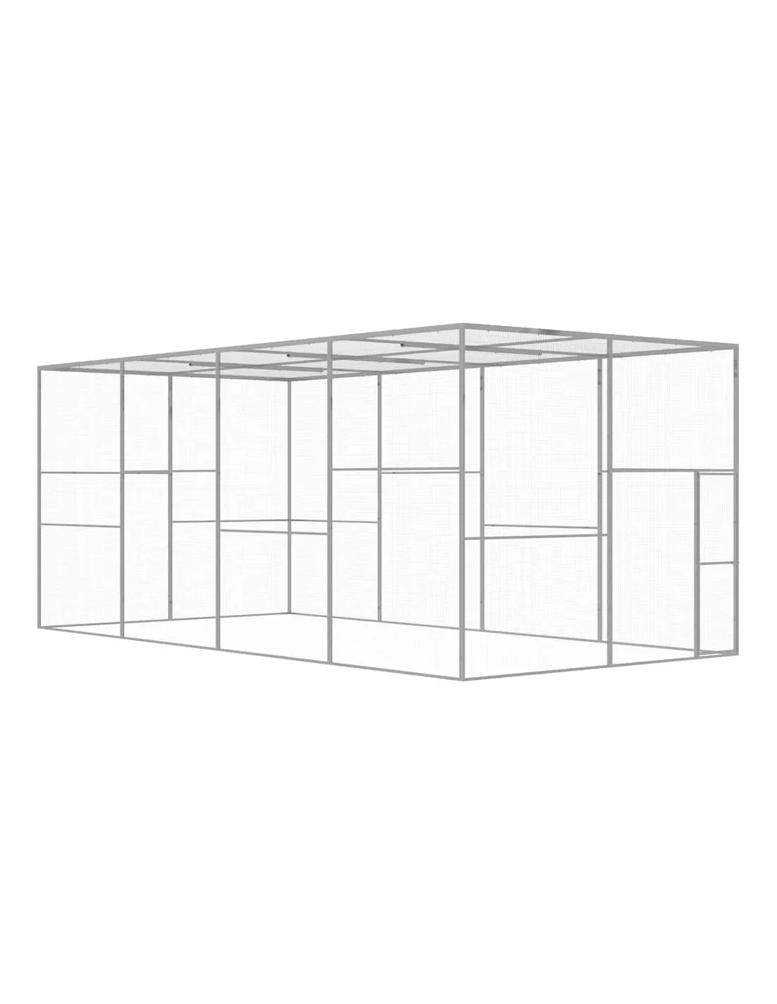 Chatière en Métal Cage Extérieure pour Chat 6 x 3 x 2,5 m en Acier