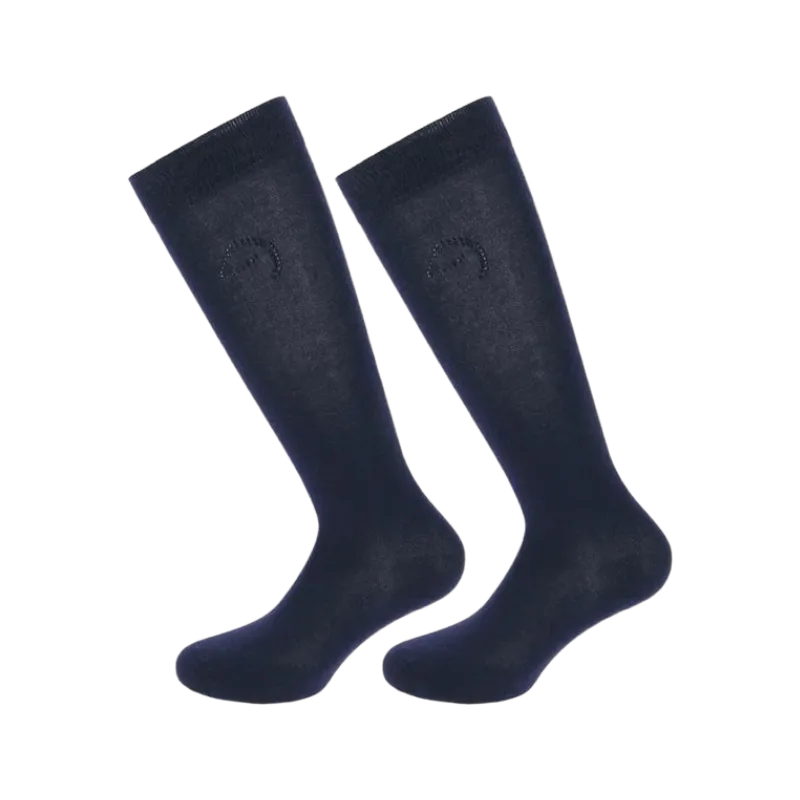Equithème - Chaussettes d'équitation Logo marine (x1)