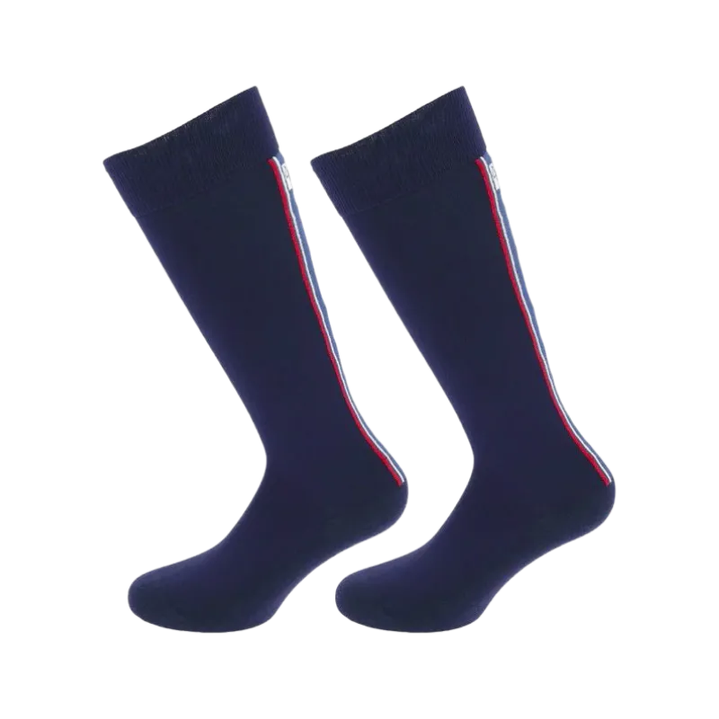 Equithème - Chaussettes d'équitation bleu/ blanc/ rouge (x1)