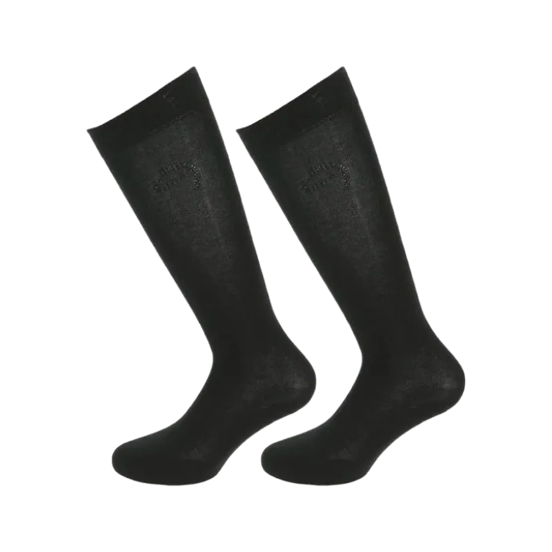 Equithème - Chaussettes d'équitation Logo noir (x1)