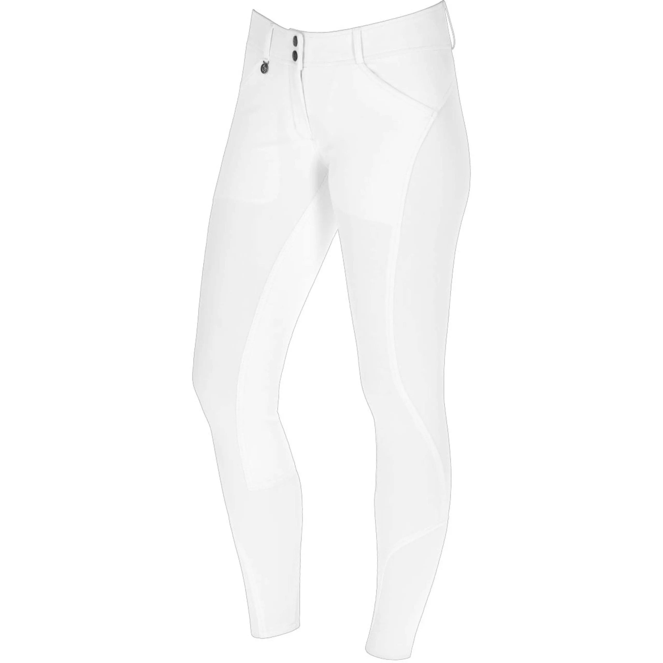 Covalliero Pantalon d'Équitation Premium Leather Full Grip SS25 Blanc