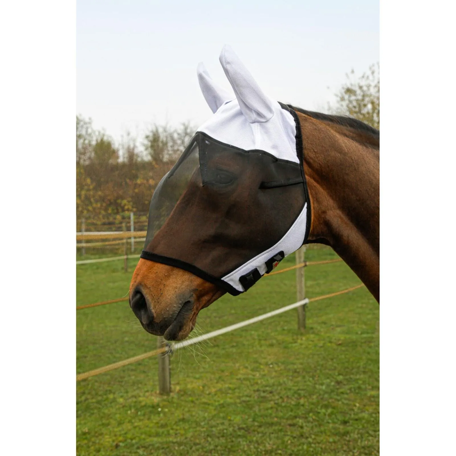 Masque anti-mouches pour cheval avec protection des oreilles SuperFly