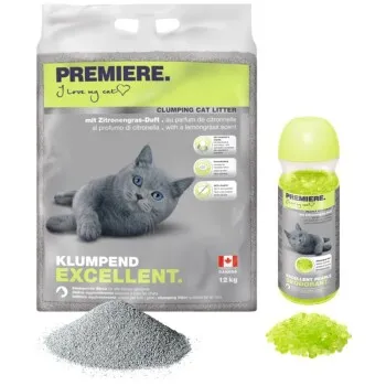 PREMIERE Excellent Citronnelle Litière agglomérante 12 kg au désodorisant