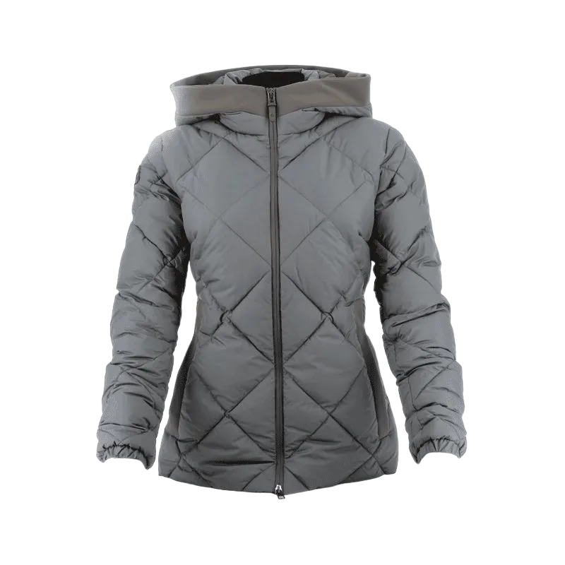 Cavalleria Toscana - Doudoune femme à capuche molletonnée gris