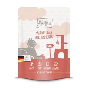 MjAMjAM nourriture humide pour chat adulte, Quetschie 6x300 g avec cœurs