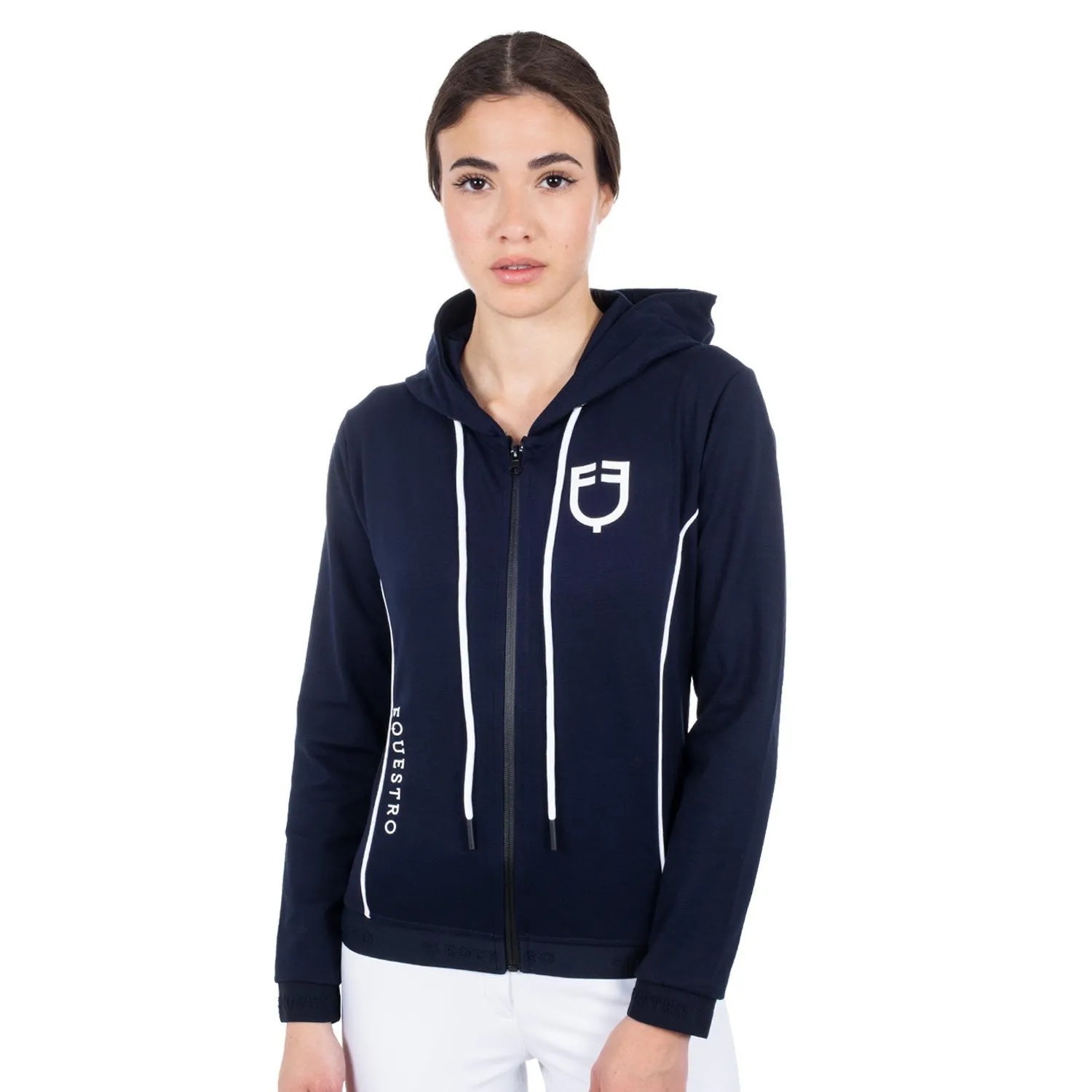 Sweatshirt à capuche zippé femme Interlock