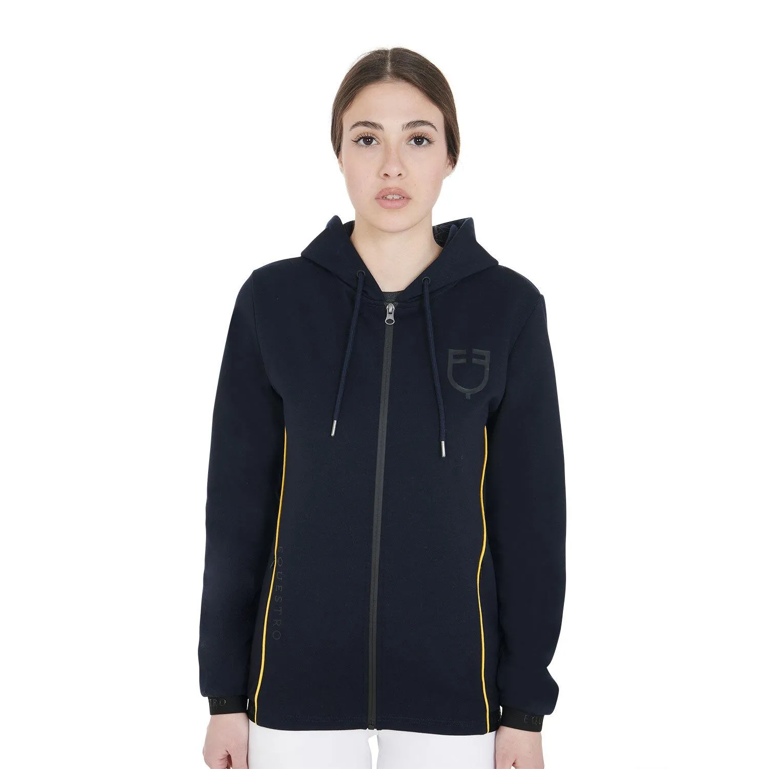Sweatshirtà capuche avec zip interlock femme