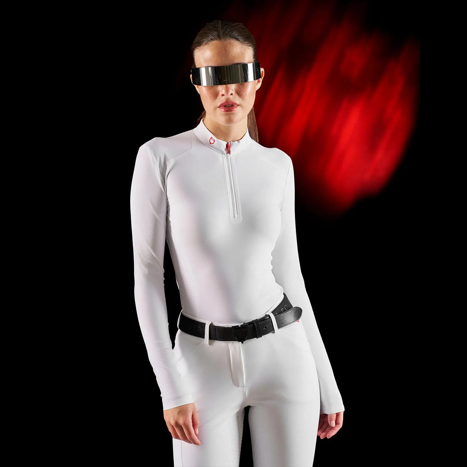 Polo de concours manches longues femme Rider Technology