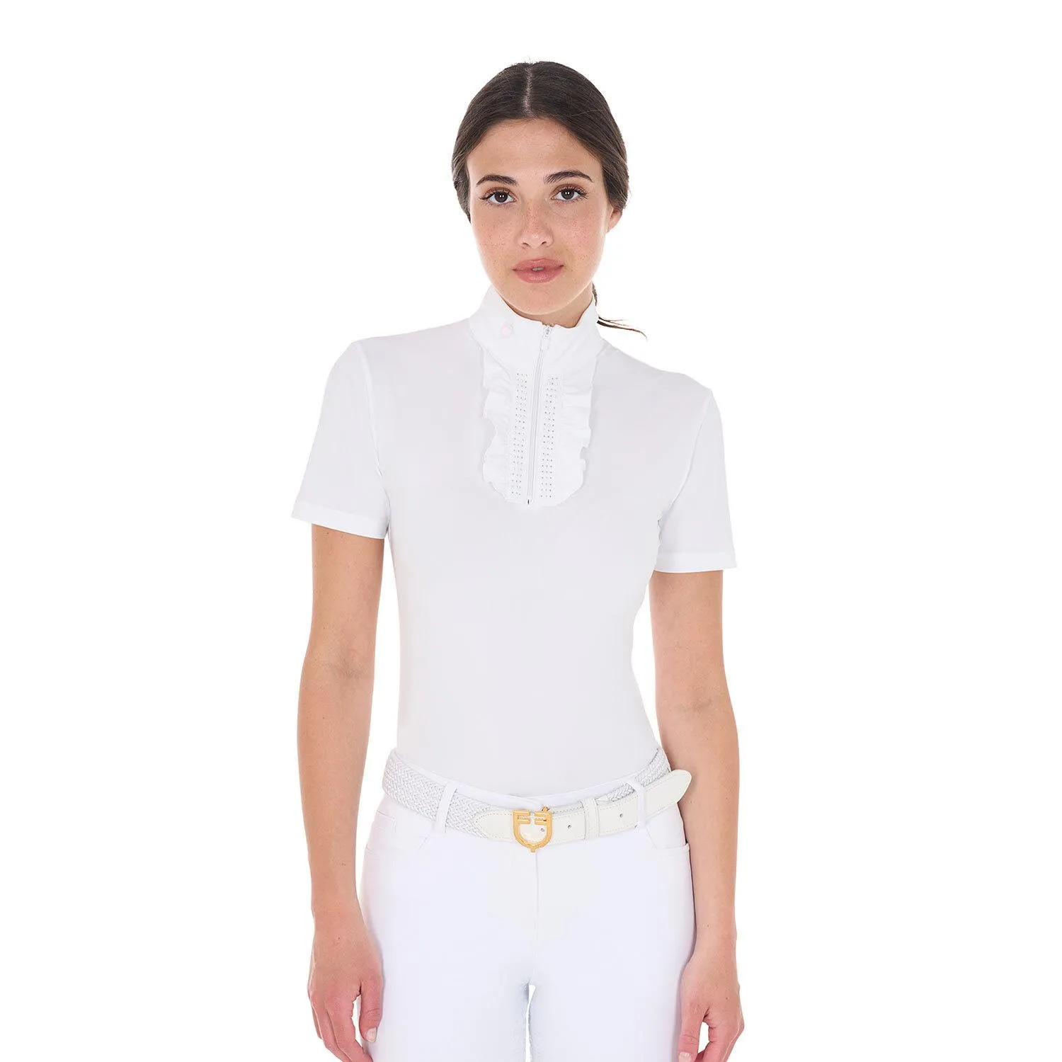 Polo de concours avec volant et strass femme