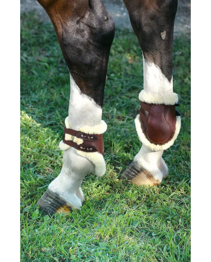 Protège-boulets Equipe avec picots internes en cuir d'agneau