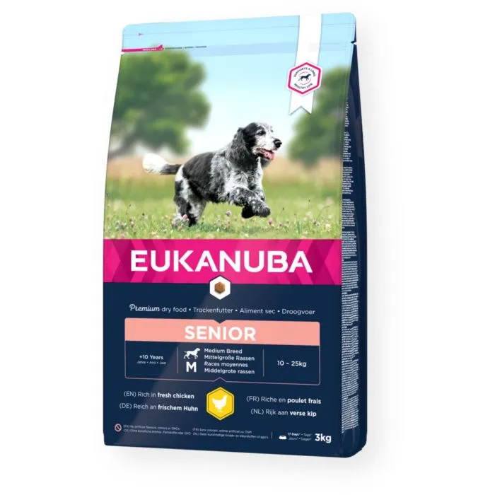 Eukanuba Senior Moyennes Races Poulet Frais 12kg