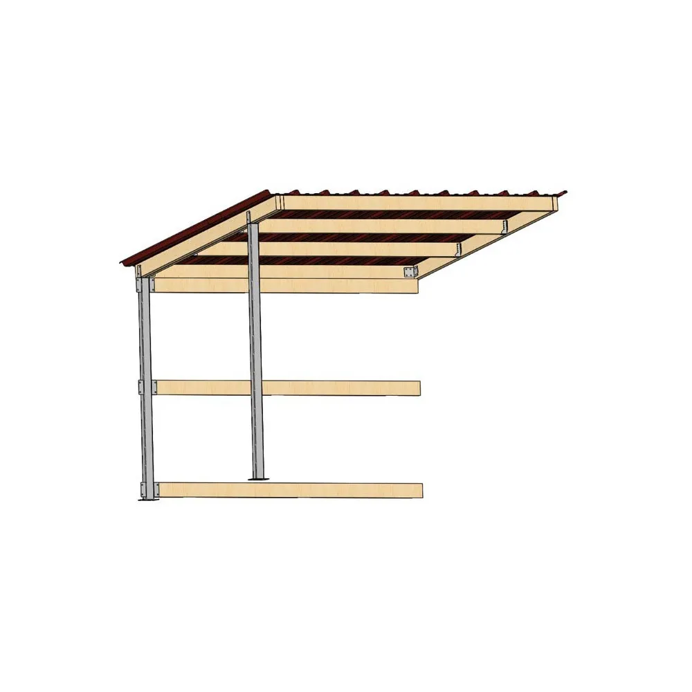 Extension abri de prairie simple pente La Gée