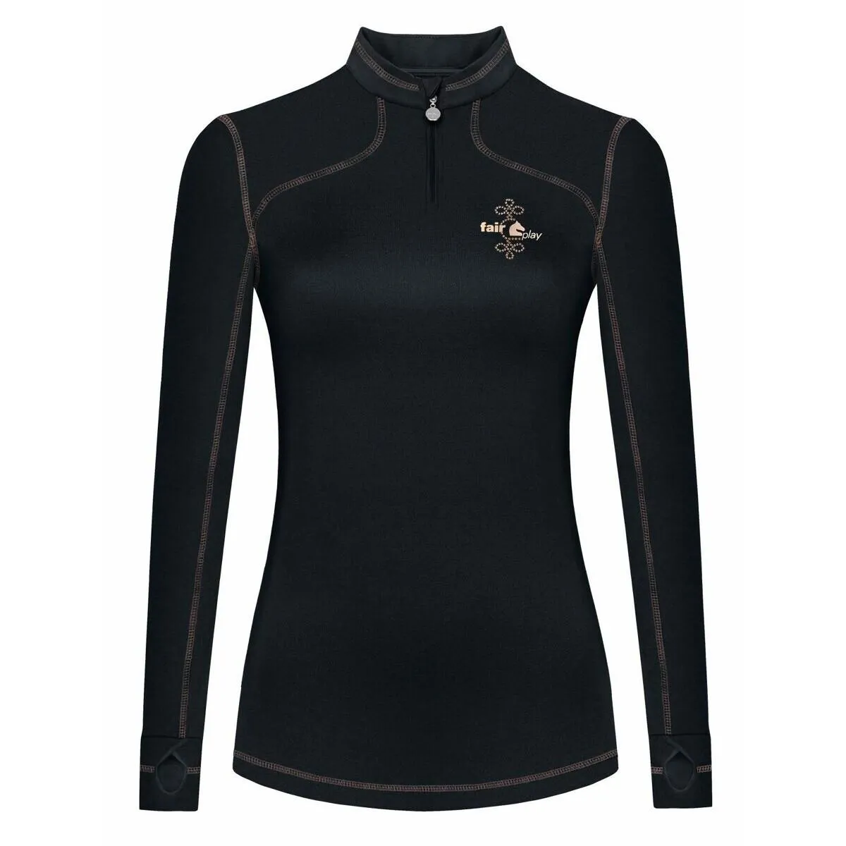 Maillot équitation col zippé femme Karolina
