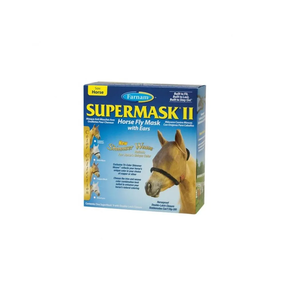 Masque anti-mouches pour cheval sans oreilles Supermask II Xl XL