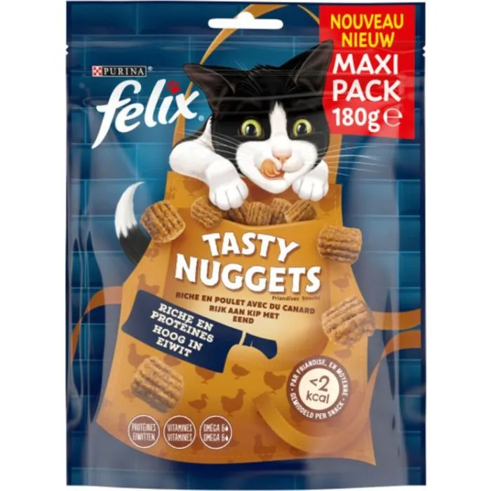 Felix Tasty Nuggets Riche en Poulet Avec Du Canard Chat 80g