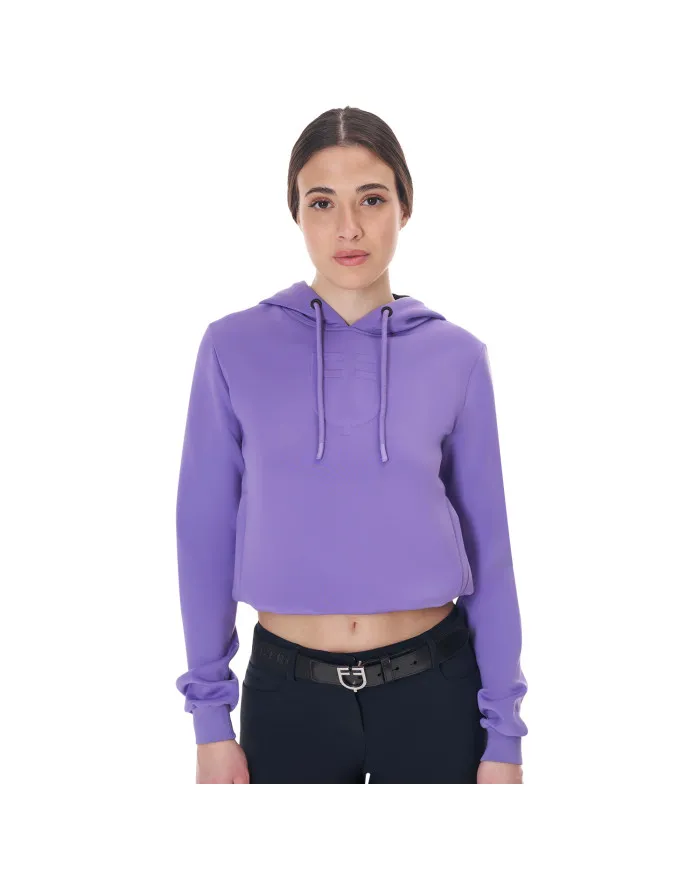 Felpa donna cut out con cappuccio