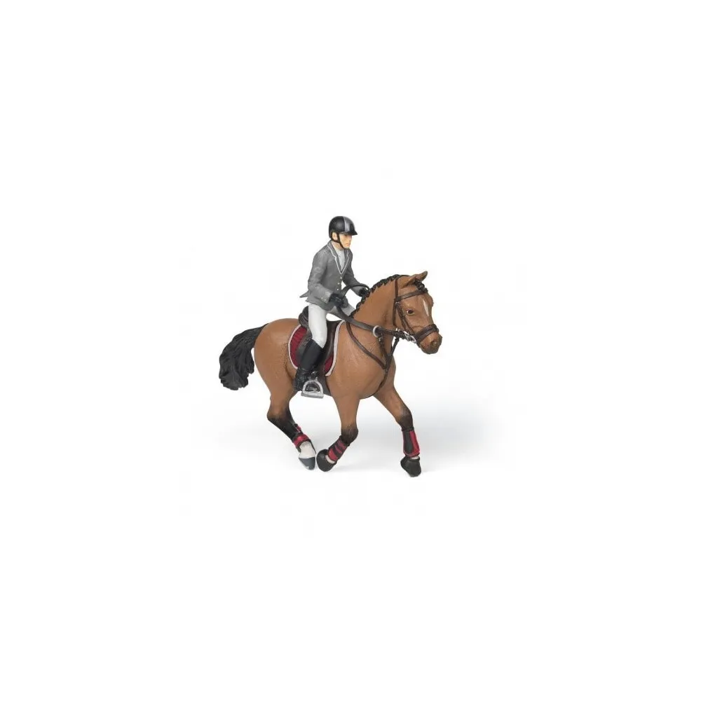 Figurine Cheval concours & cavalier Papo