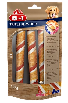 8in1 Triple Flavour Rouleaux à mâcher trois saveurs 113g