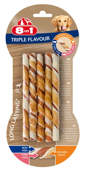 8in1 Triple Flavour Twisted Sticks 10 pièces.