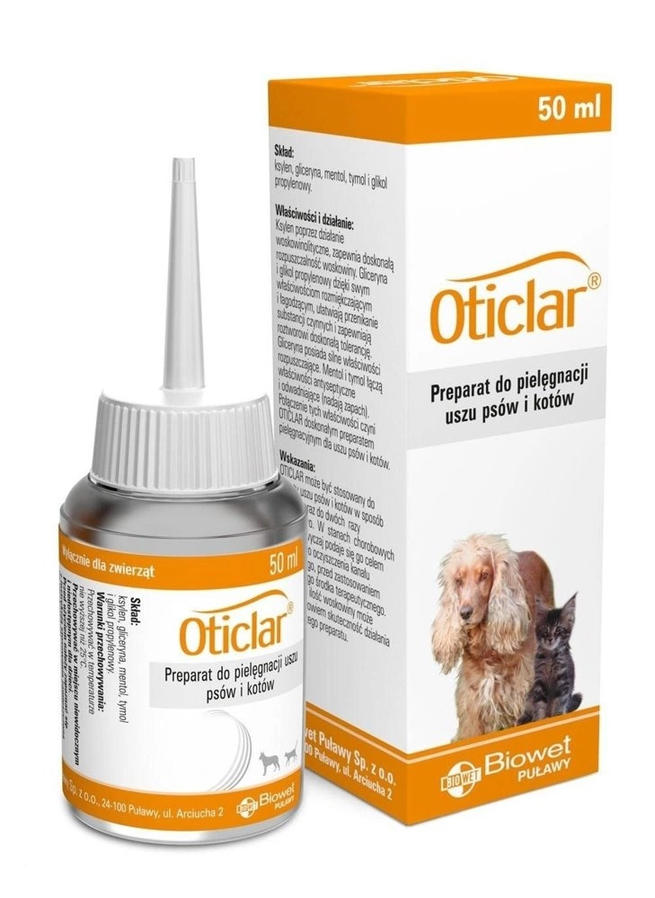 Biowet Oticlar Nettoyeur D'oreilles Pour Chiens Et Chats 50ml