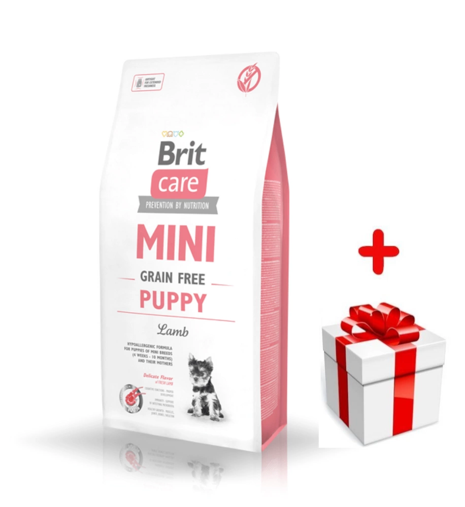 Brit Care Mini Grain Free Puppy Avec Agneau 2kg+ Surprise pour votre chien GRATUITES !