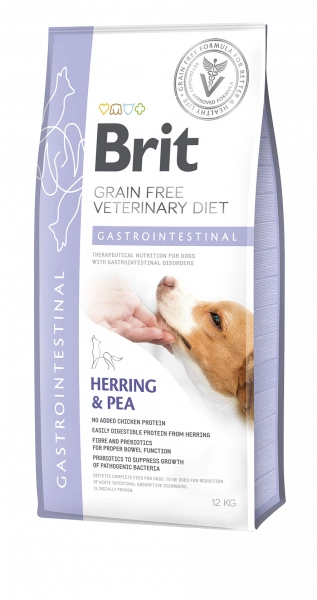 Brit Grain Free Veterinary Diet Dog Gastrointestinal Hareng avec pois 2kg x2
