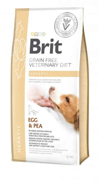 Brit Grain Free Veterinary Diet Dog Hepatic Oeufs et pois 2kg x2