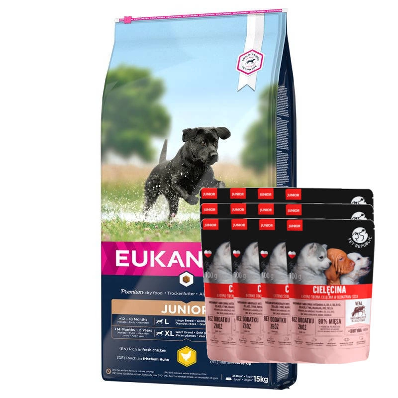 Eukanuba Junior Large 15kg+ PetRepublic JUNIOR 12x100g