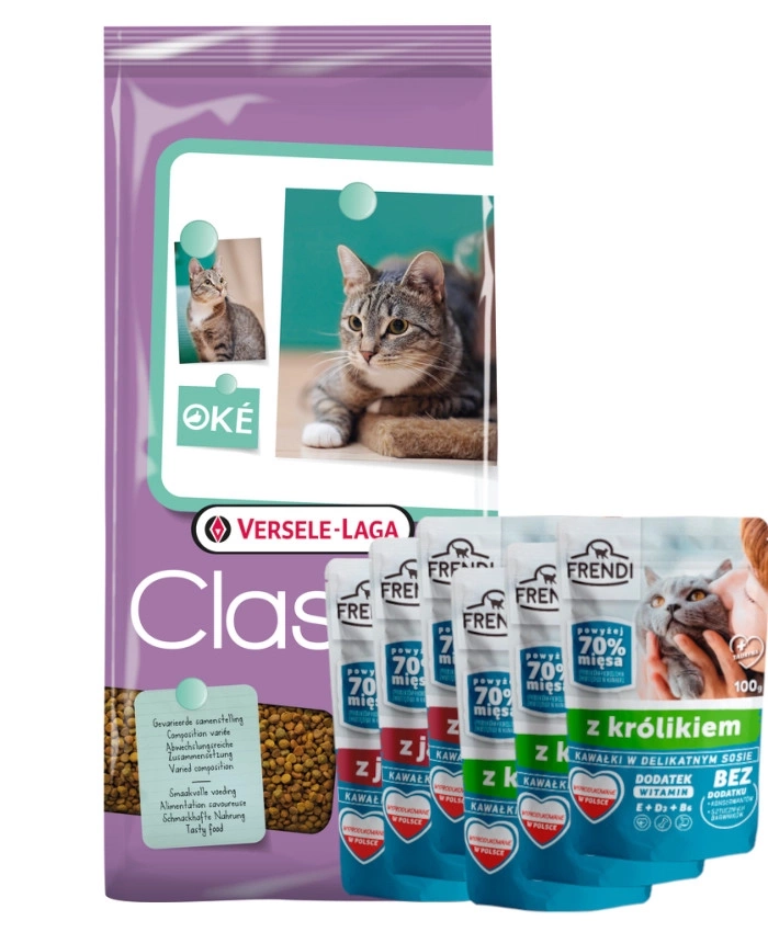 Versele-Laga Classic Cat Variety 10kg  + Frendi 6x100g