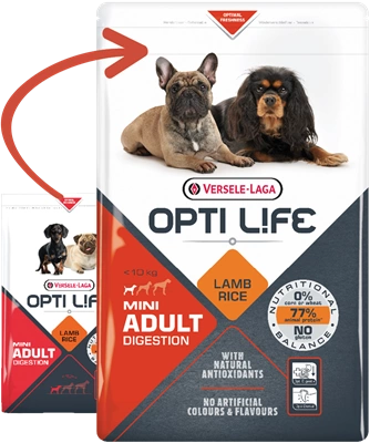 Versele-Laga Opti Life Adult Digestion Mini Agneau Avec Riz 7,5 kg