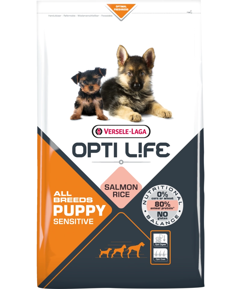 Versele-Laga Opti Life Puppy Sensitive au saumon avec du riz 12.5kg