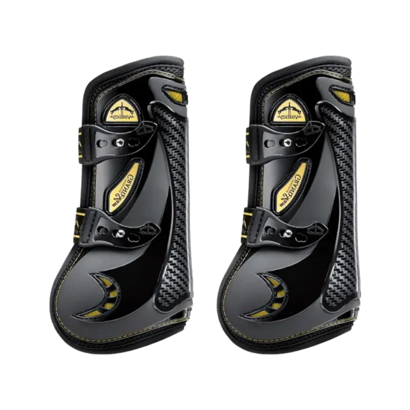 Veredus - Guêtres ouvertes Grand Slam Carbon Gel Noir / Or x2