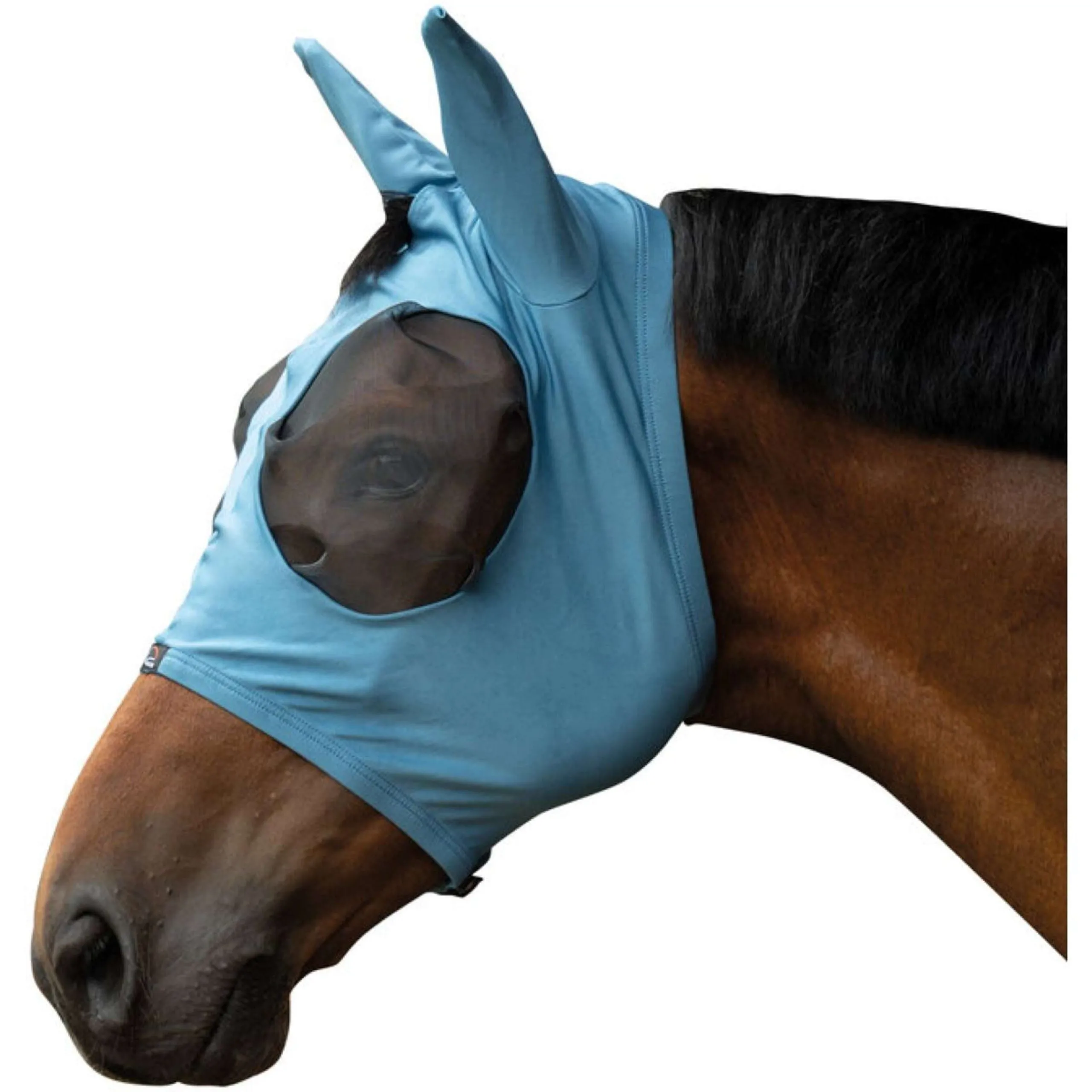 HKM Masque Anti-Mouches Elastic Bleu Fumeé