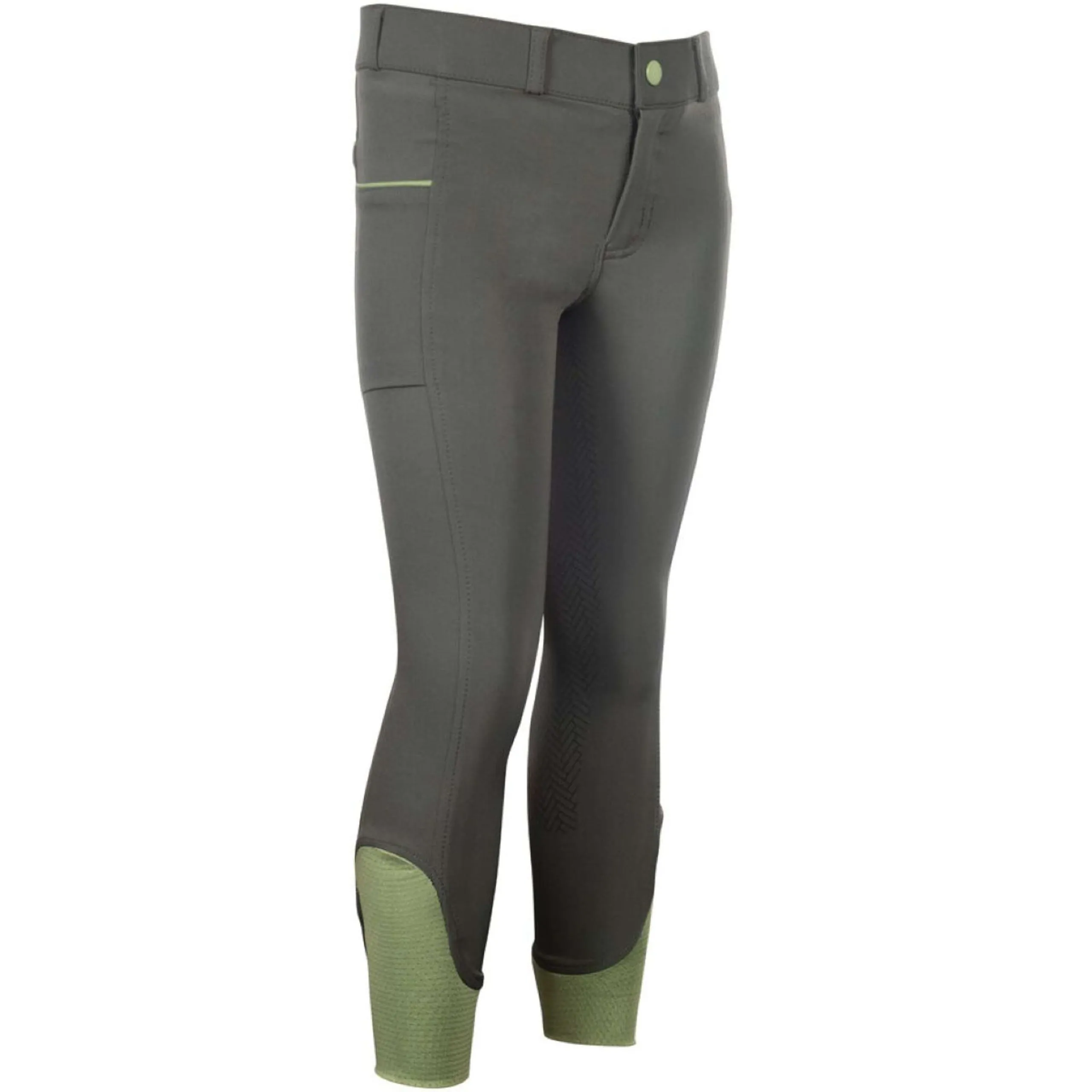 HKM Pantalon d'Équitation Claire Full Grip Gris Vert