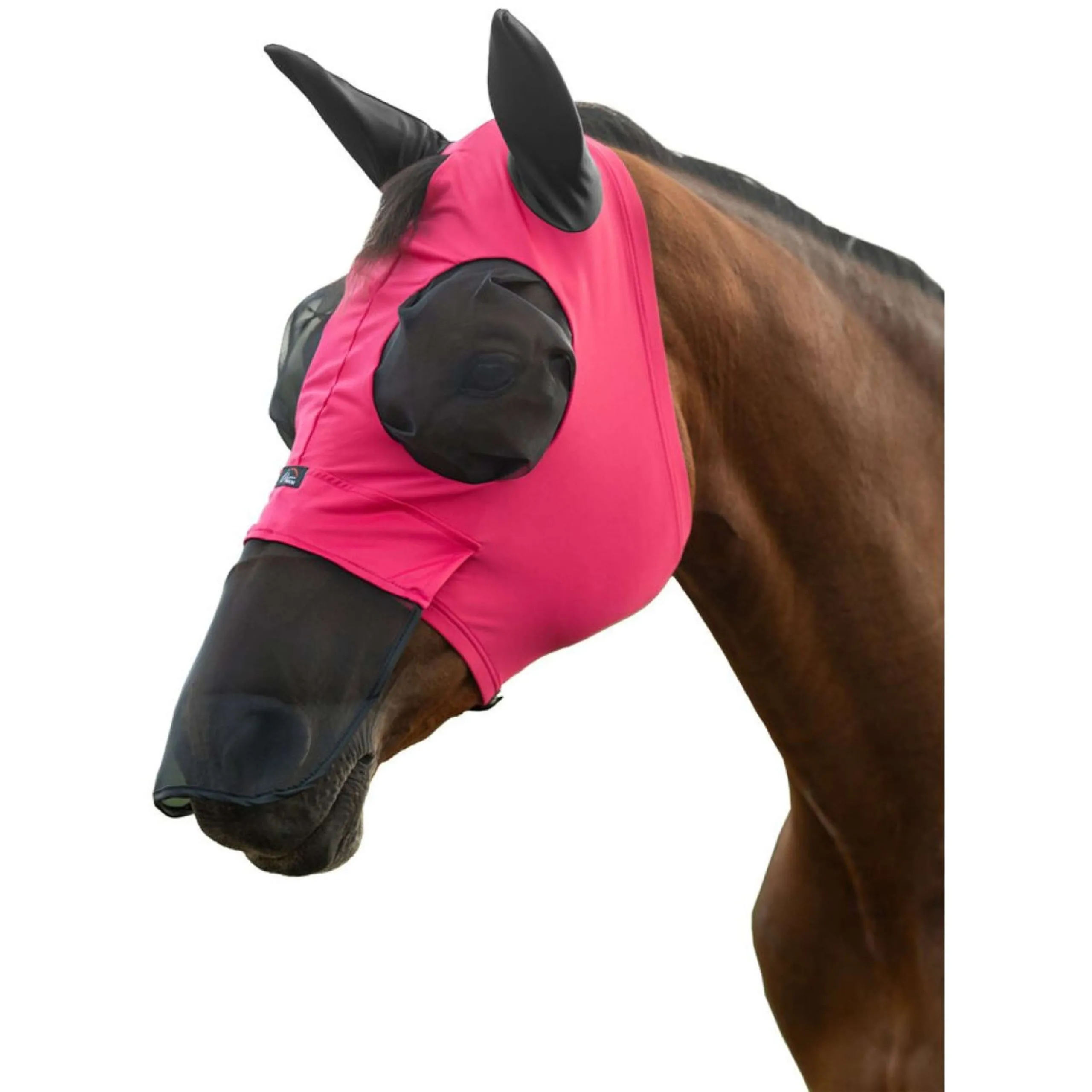 HKM Masque Anti-Mouches Elastic Avec Filet Nez Magenta