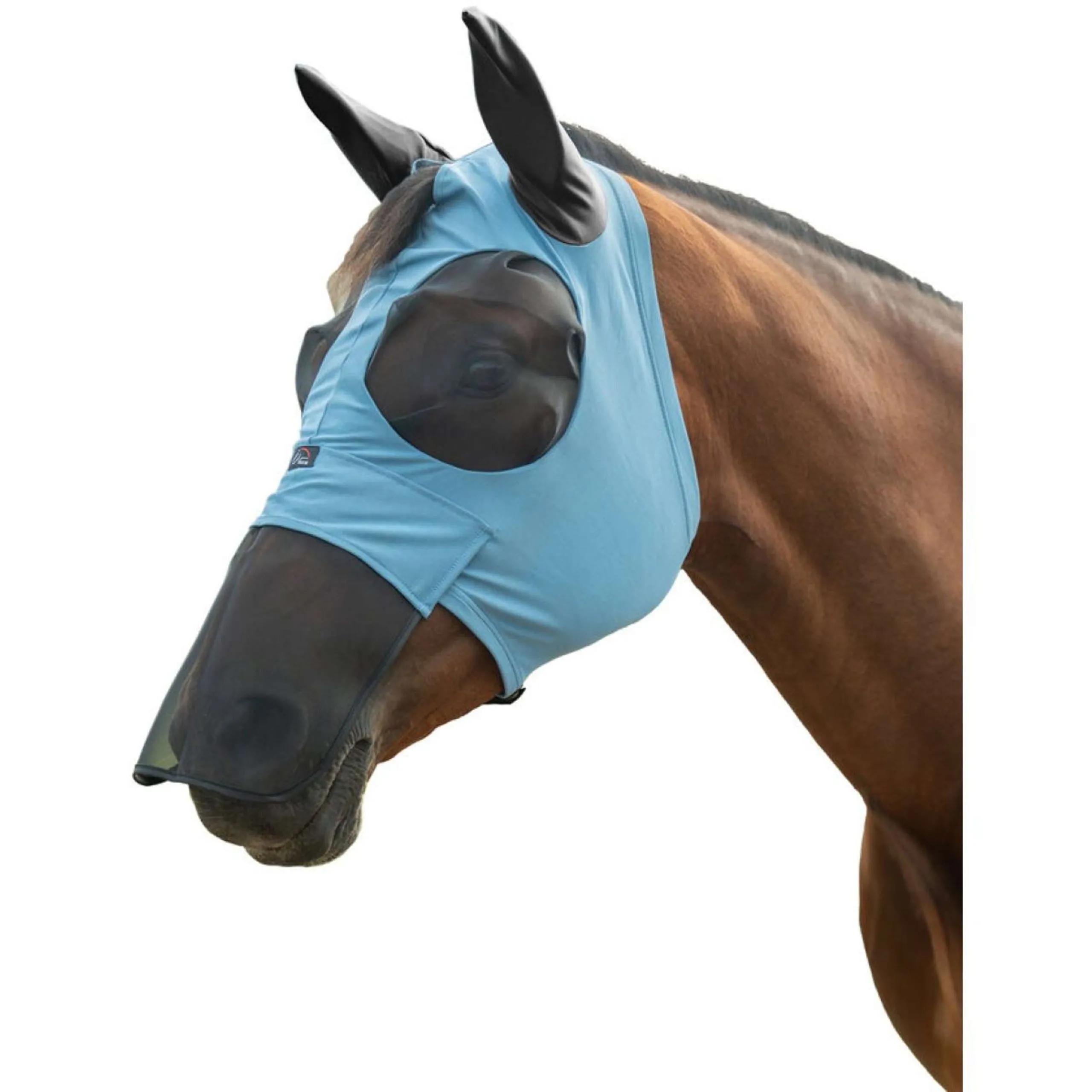 HKM Masque Anti-Mouches Elastic Avec Filet Nez Bleu Fumeé