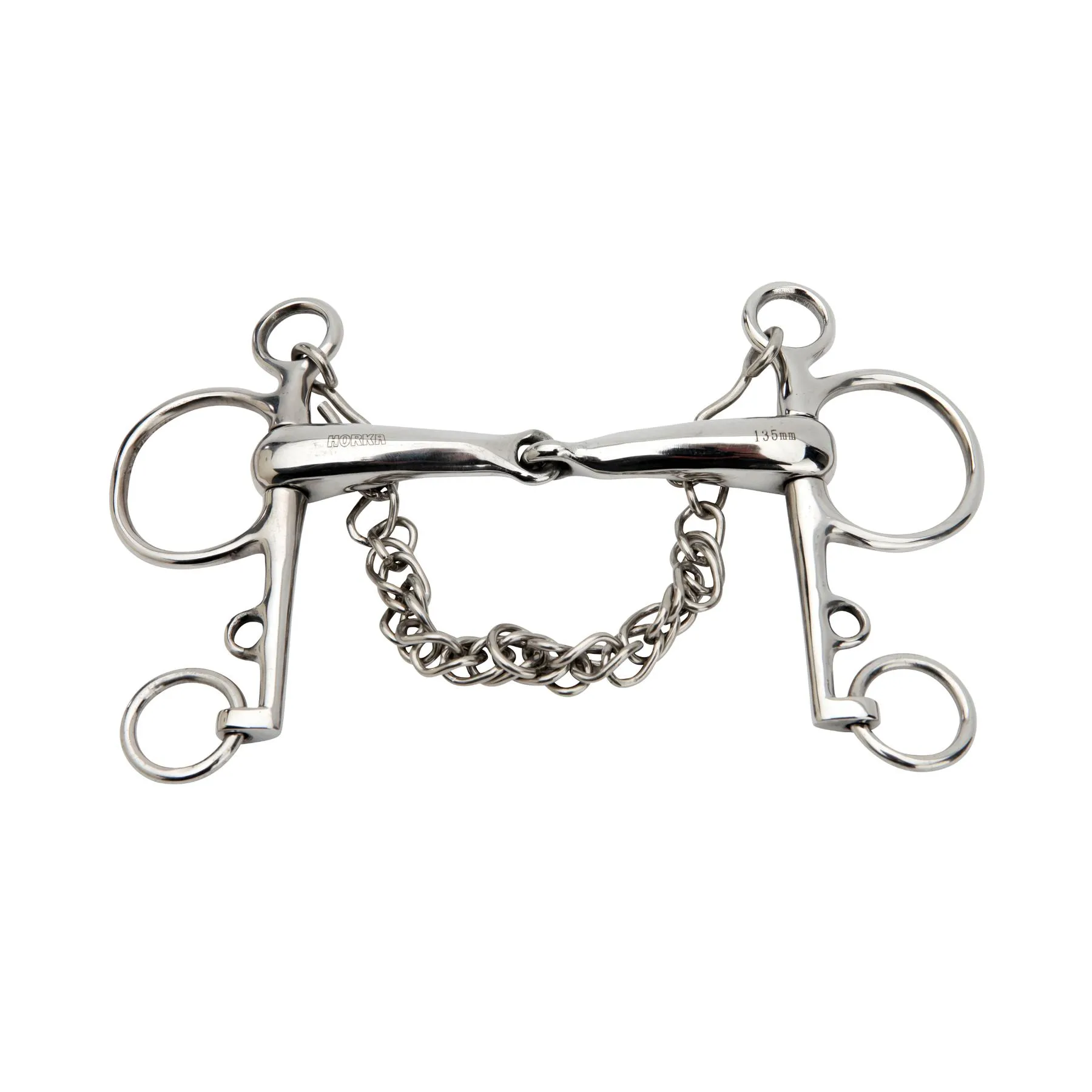 Mors de bride pour cheval articulé acier inoxydable Pelham