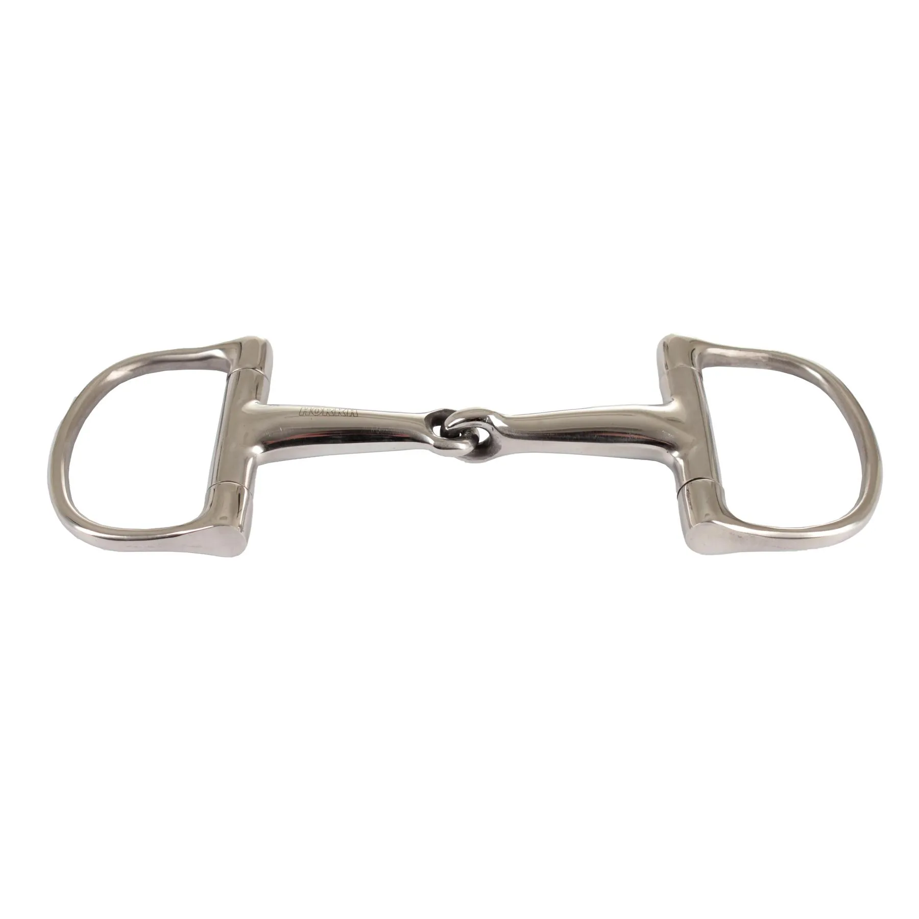 Mors 2 anneaux en D pour cheval avec joint articulé inox