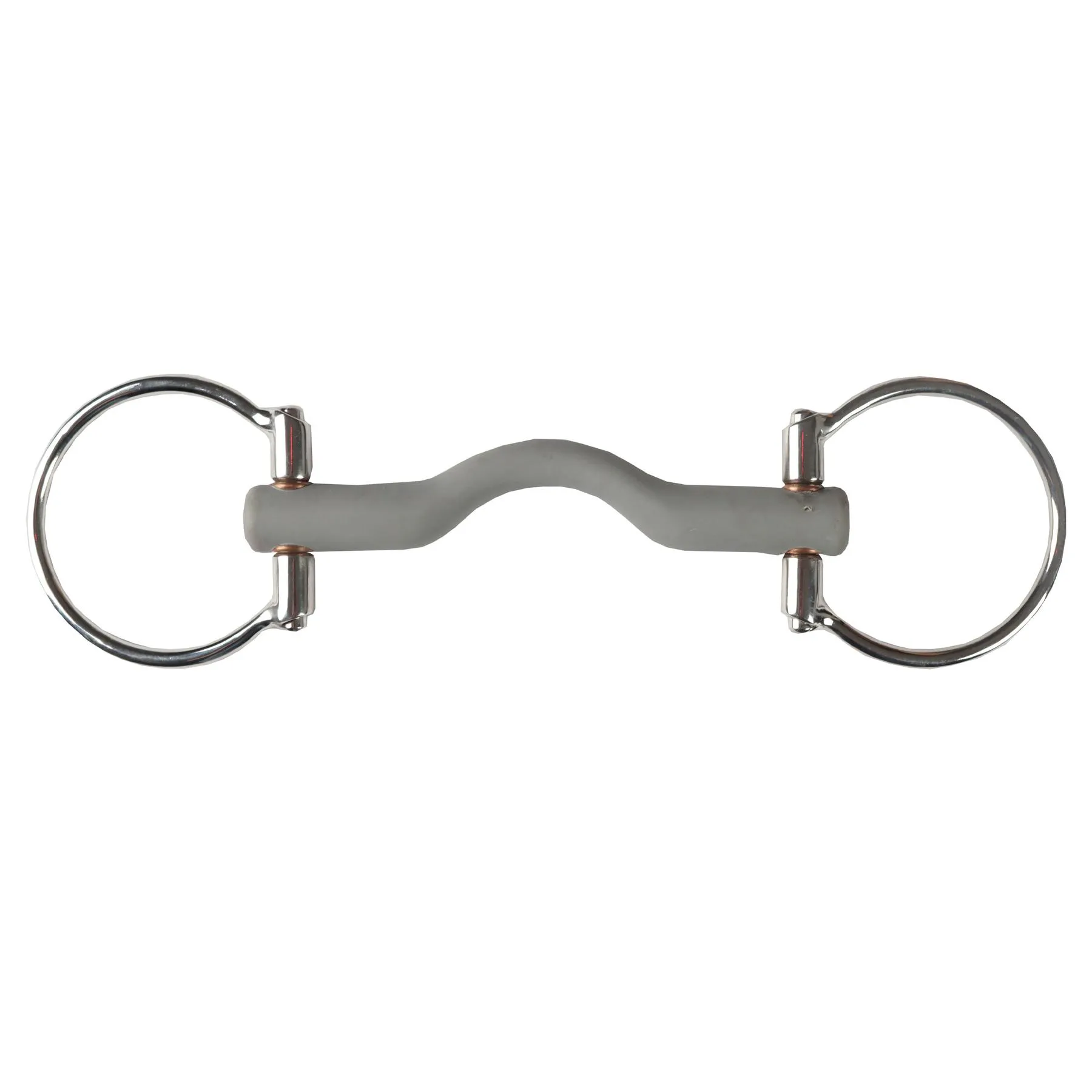 Mors 2 anneaux en caoutchouc pour cheval à port bas