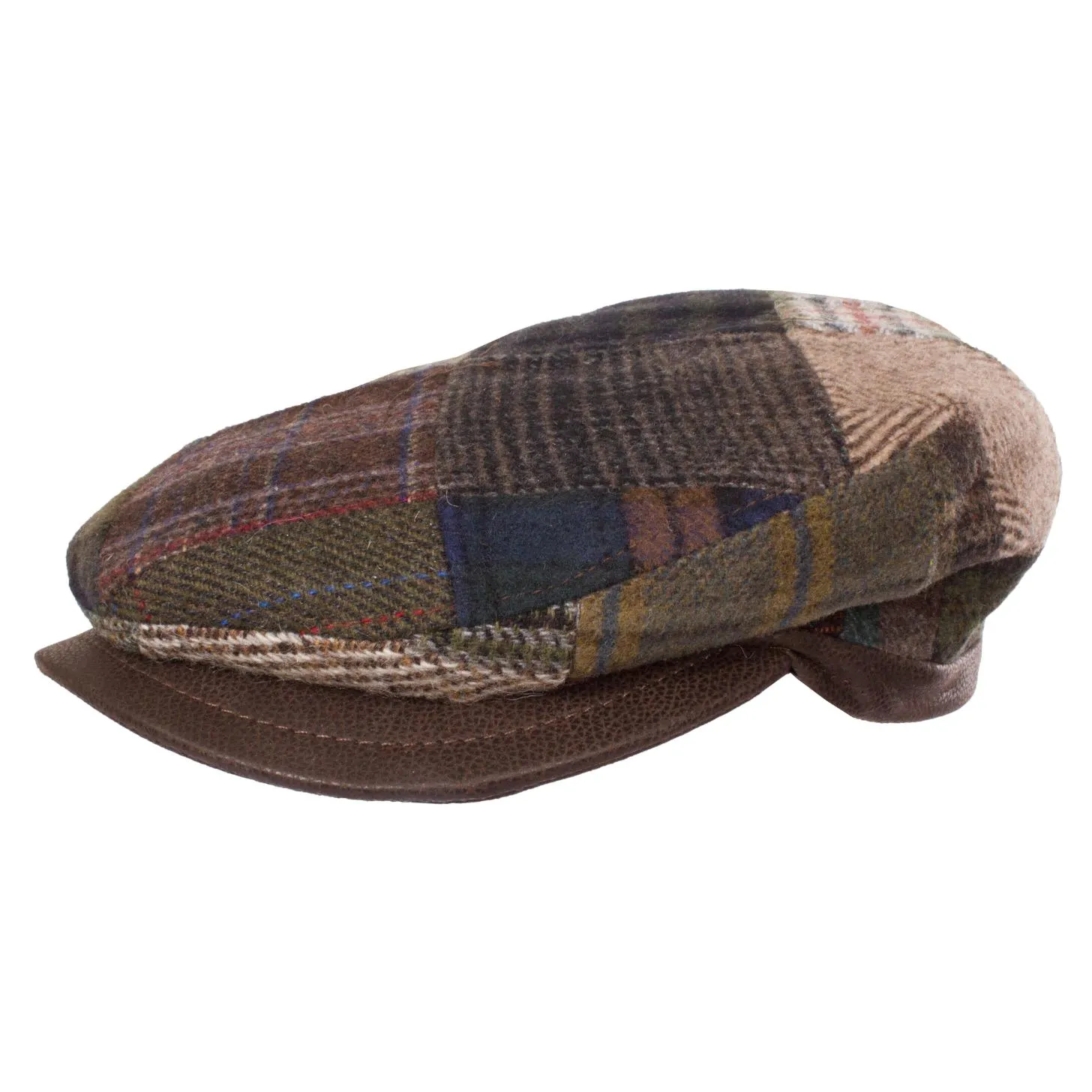 Béret en tweed motif patchwork