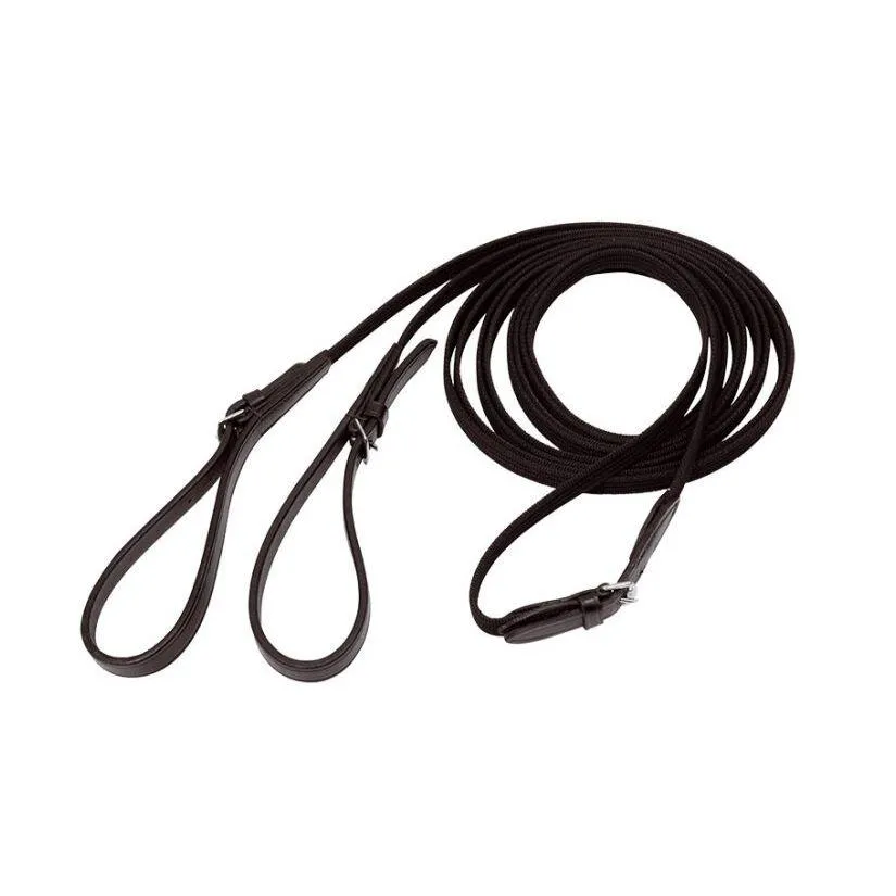 Rêne allemande palmées avec fixations en cuir