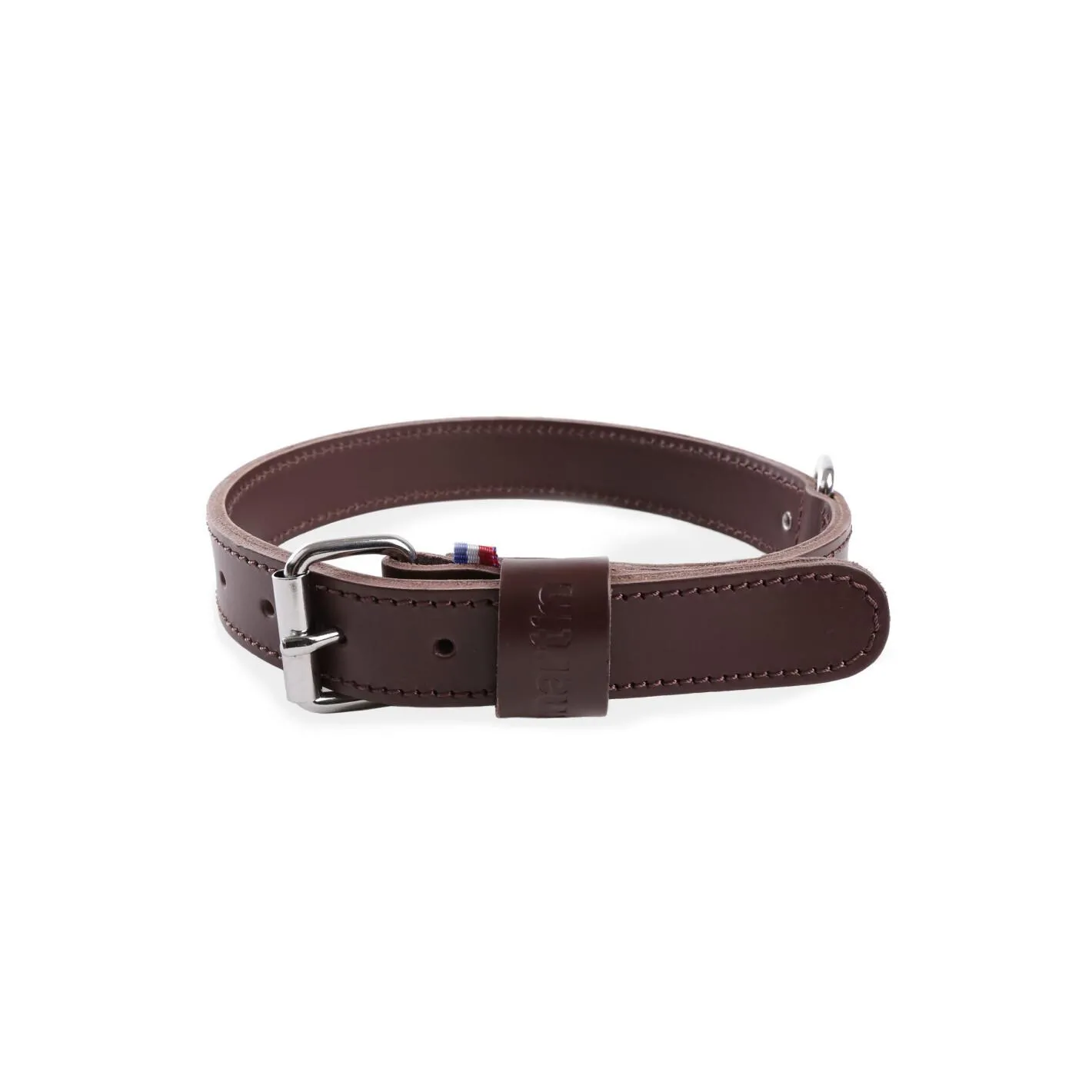 Collier double épaisseur cuir vachette pour chien 30/65