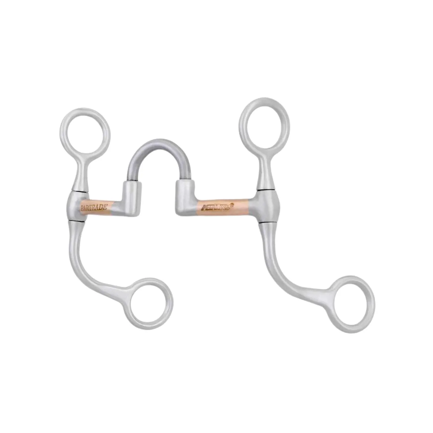 Mors western snaffle pour cheval à tige en c avec barre recouverte de cuivre
