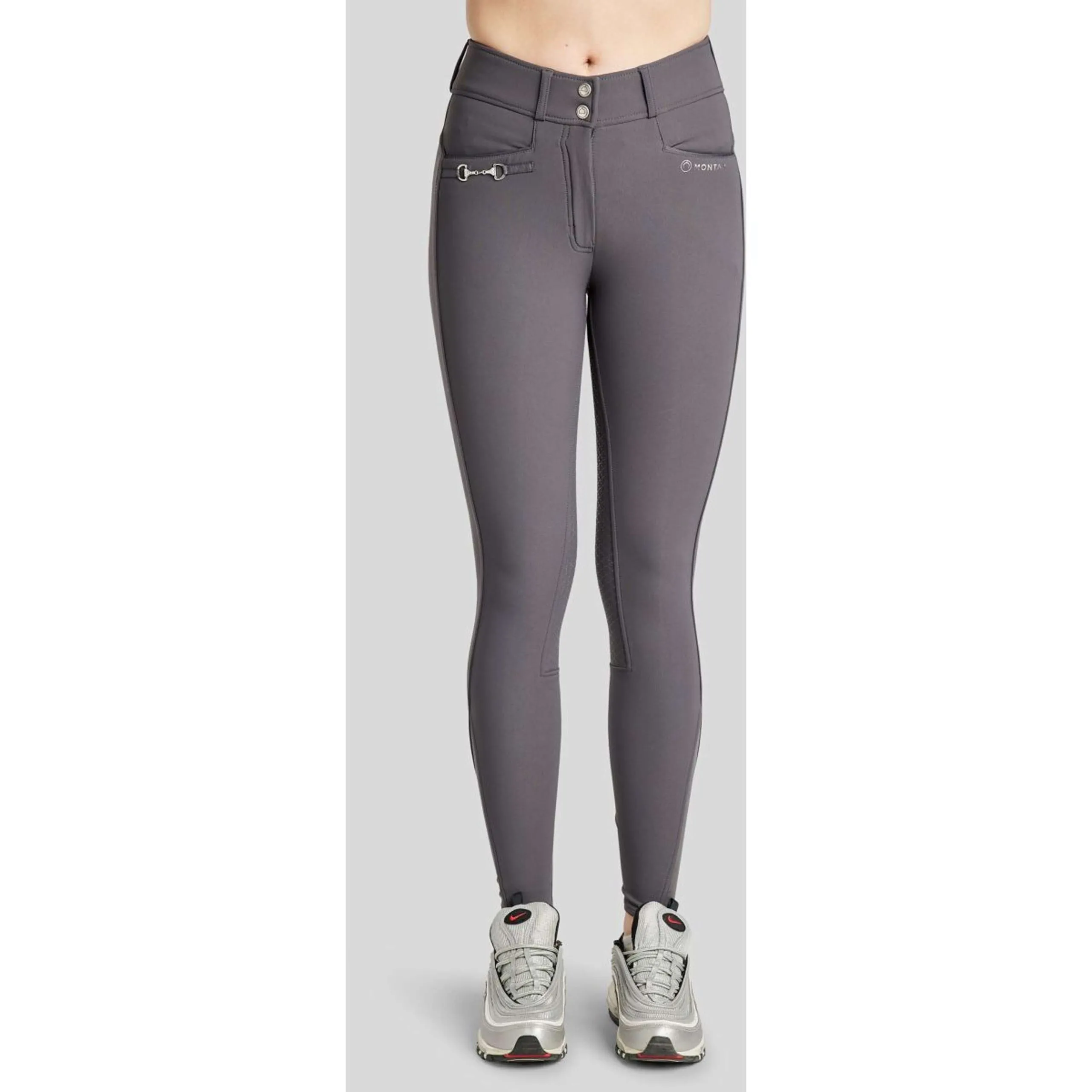 Montar Pantalon d'Équitation Molly Highwaist Full Grip Gris