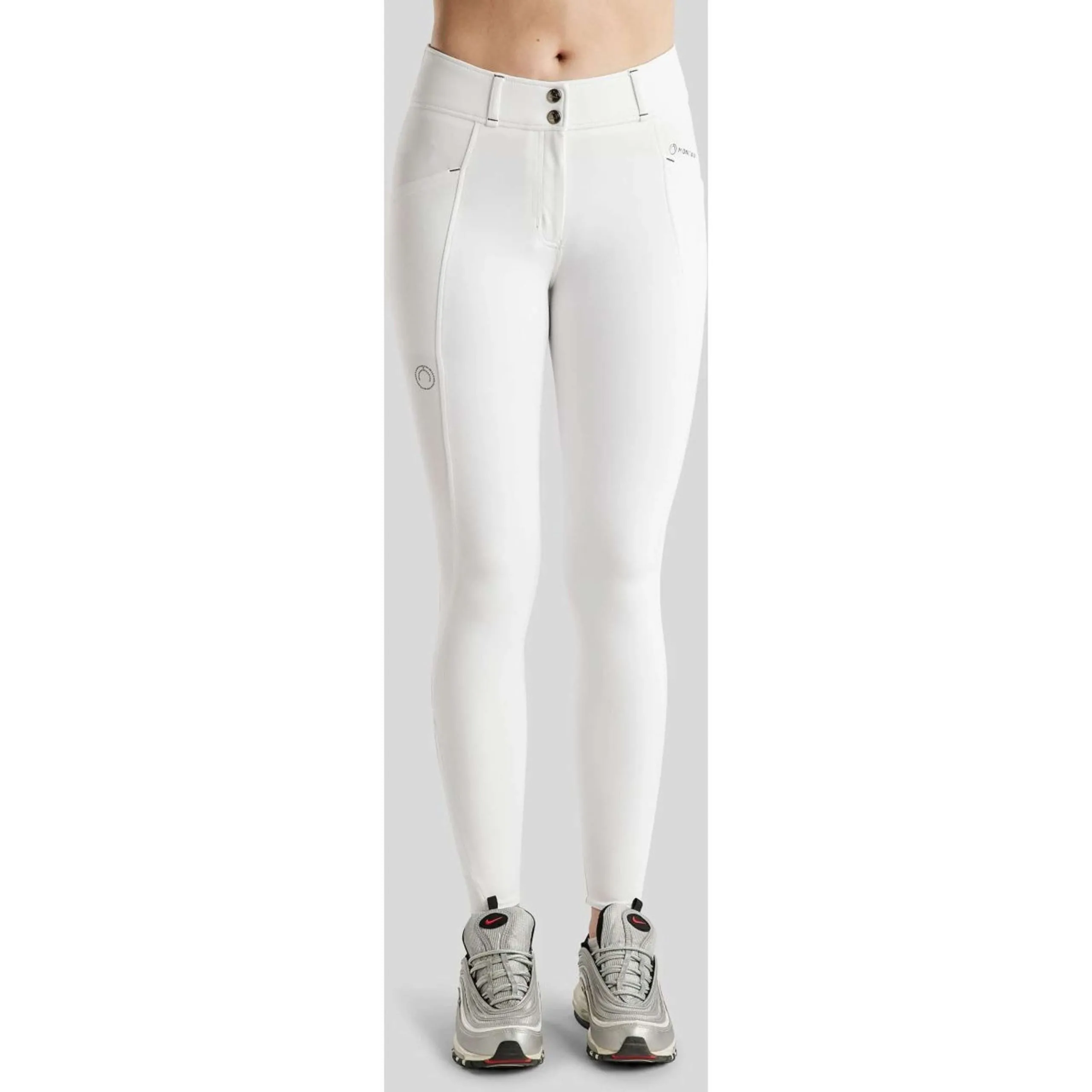 Montar Pantalon d'Équitation MoZida Full Grip Blanc