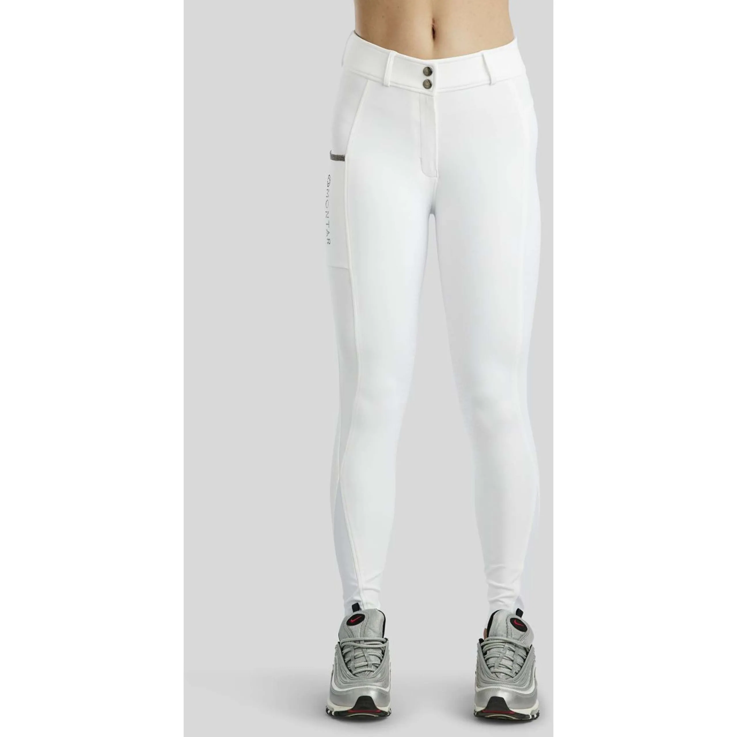 Montar Pantalon d'Équitation MoGloria Full Grip Blanc