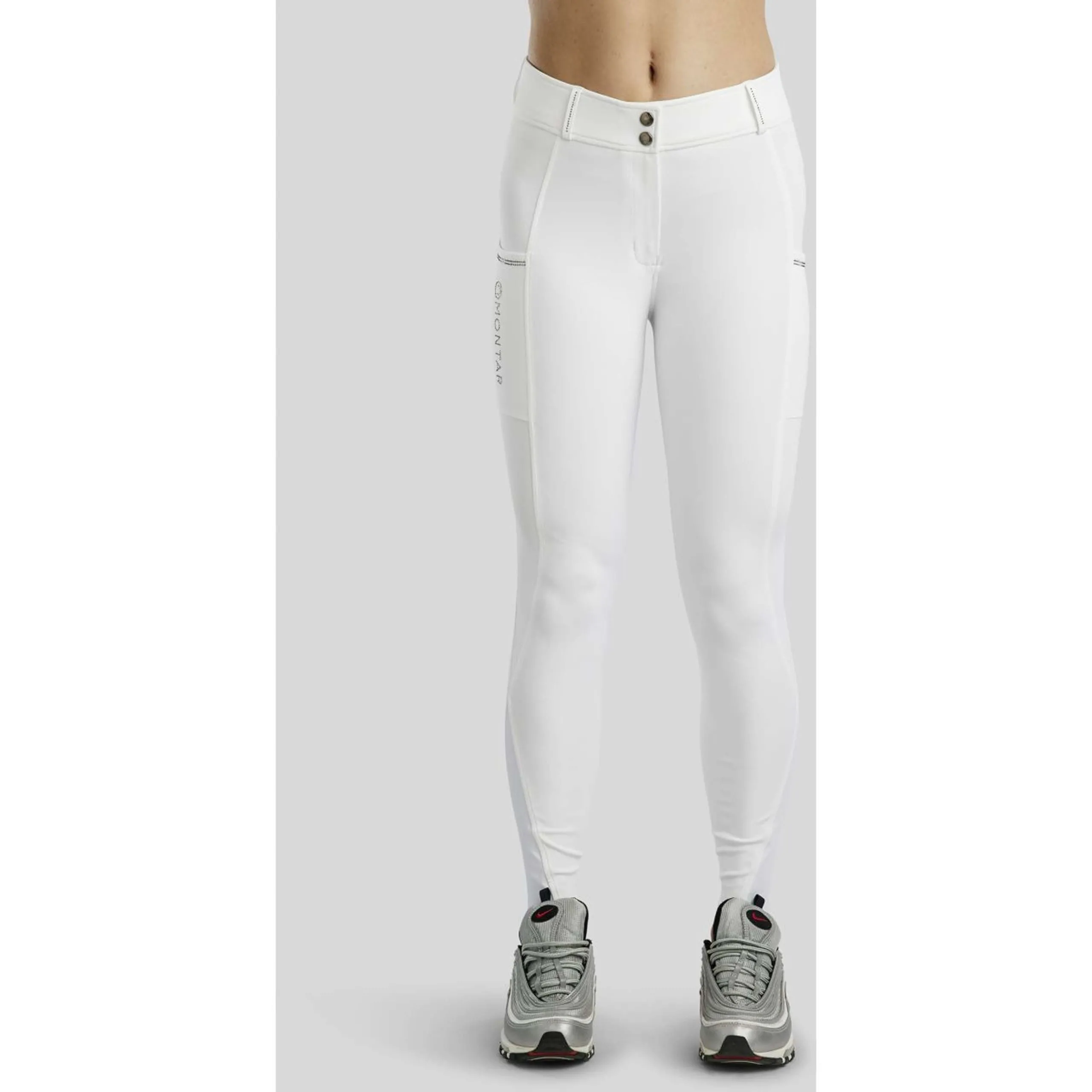 Montar Pantalon d'Équitation MoMaggie Full Grip Blanc