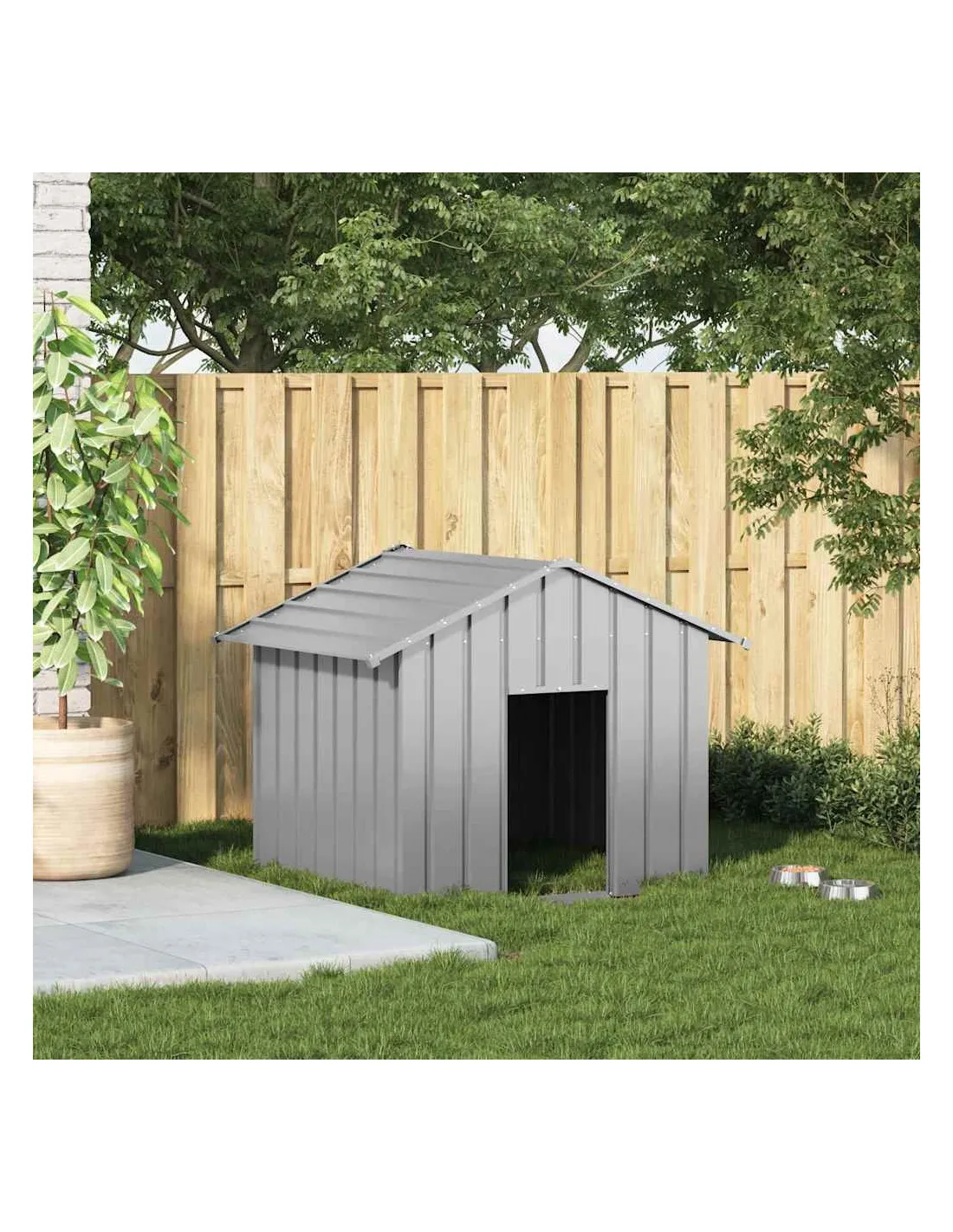 Niche en Métal Pour Chien Avec Toit 131x101x102 cm