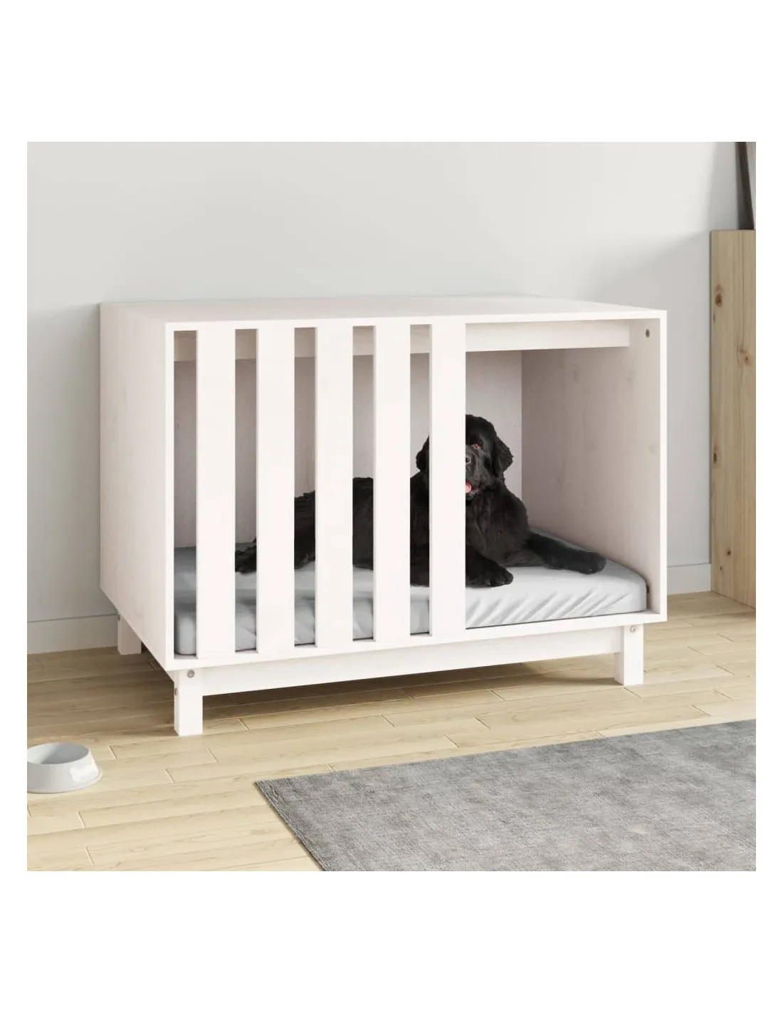 Niche Pour Chien Intérieure en Bois de Pin 90x60x67 cm