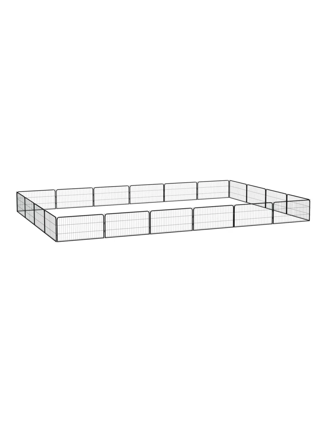 Parc pour Chien Enclos Chien 20 Panneaux Noir 100x50cm